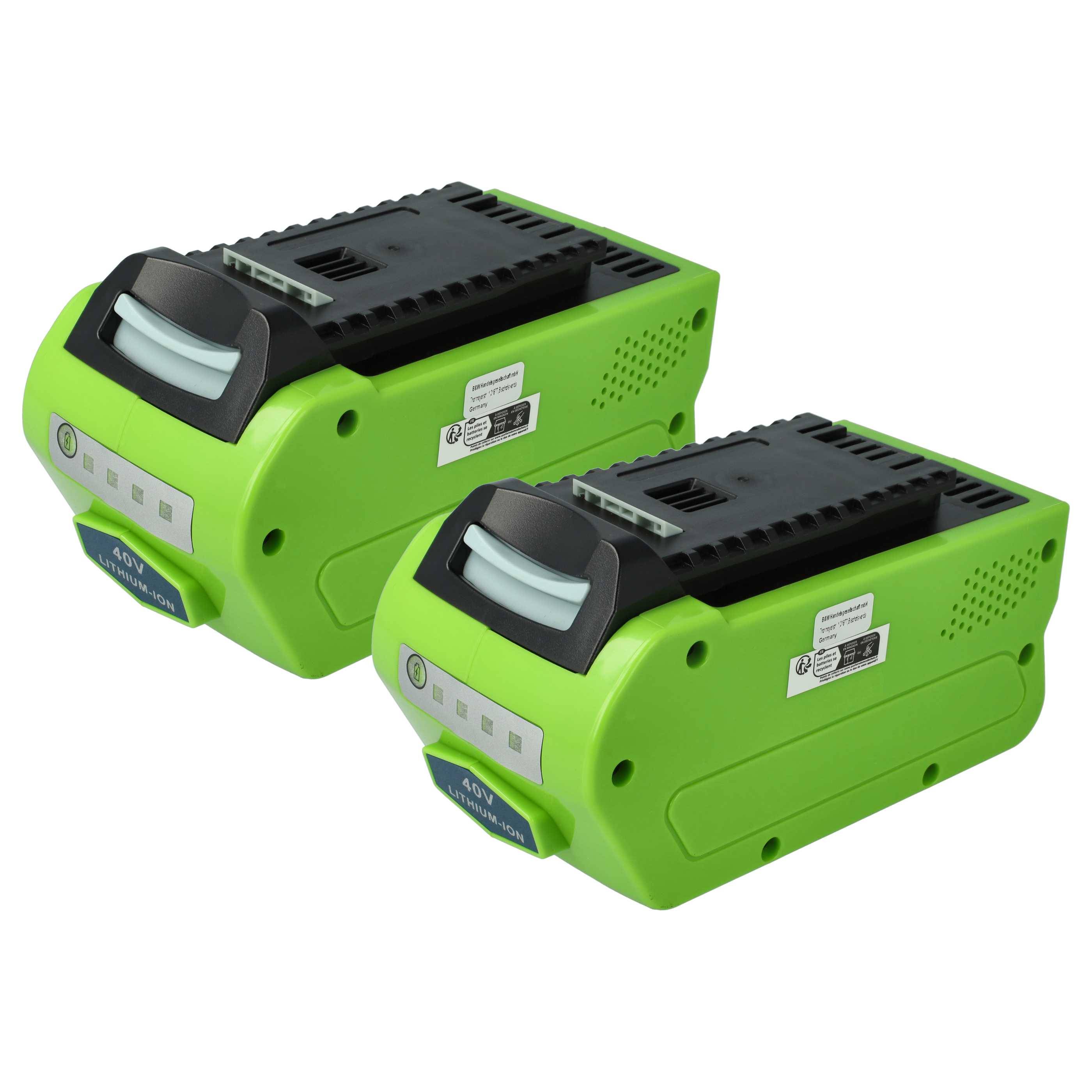 EXTENSILO 2x Akku Ersatz für Cramer 40V220 | 40V110 für Rasenmäher (5Ah, 40V Li-Ion)