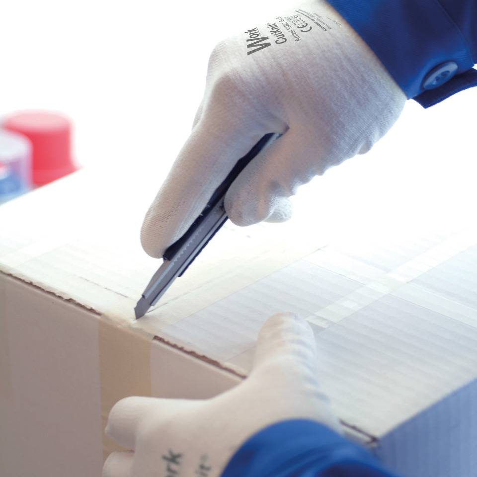 Work Schnittschutz-Handschuh CutKnit®, weiß, HPPE, PU-beschichtet, Größe 11, EN 388, Kat. II