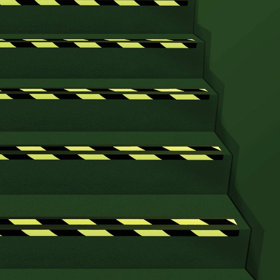 PERMALIGHT® power Treppenkantenprofil, R13, gelb/schwarz, Aluminium, 800x31x53mm