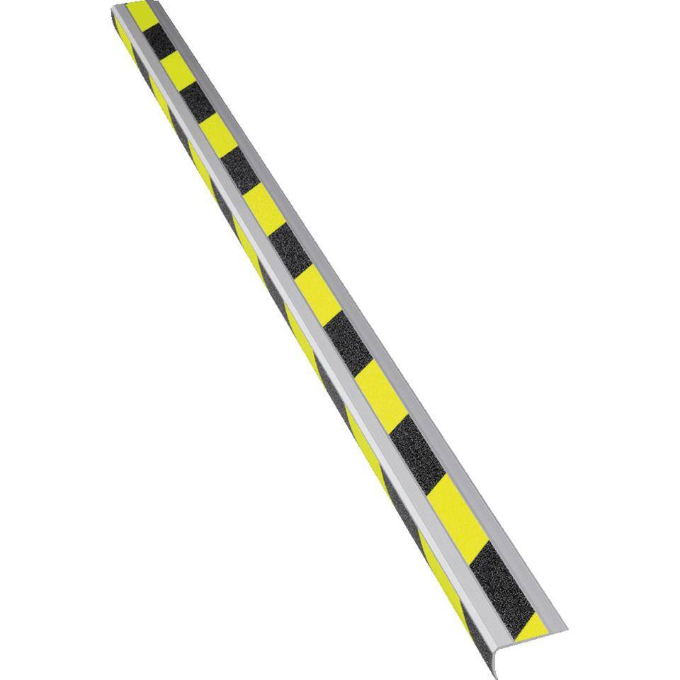 PERMALIGHT® power Treppenkantenprofil, R10, nachleuchtend gelb/schwarz fluo., Aluminium, 800x31x53mm, ASR A1.5