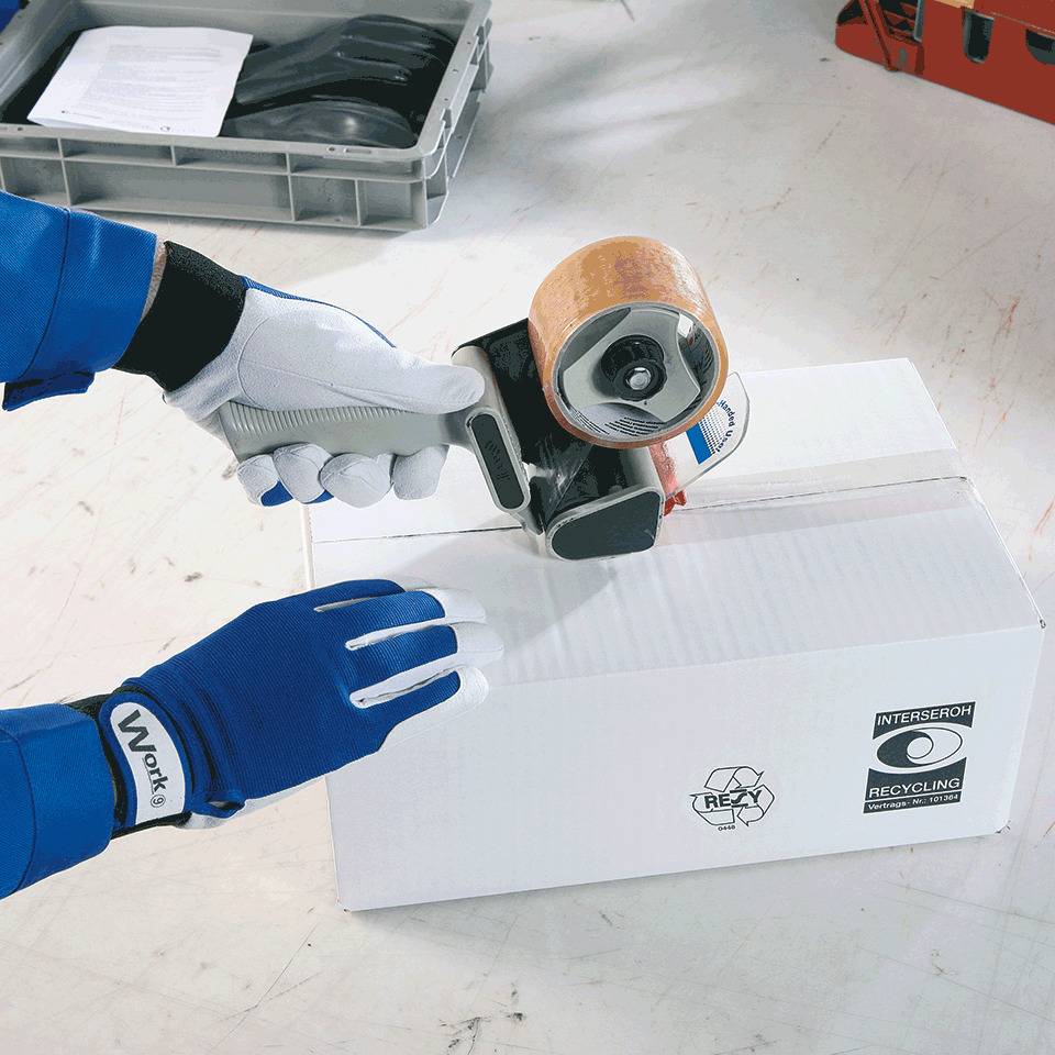 Work Schutzhandschuh SecuGrip® VS,Kat.II,mit Klett,blau/weiß,Kunstleder,Größe 8