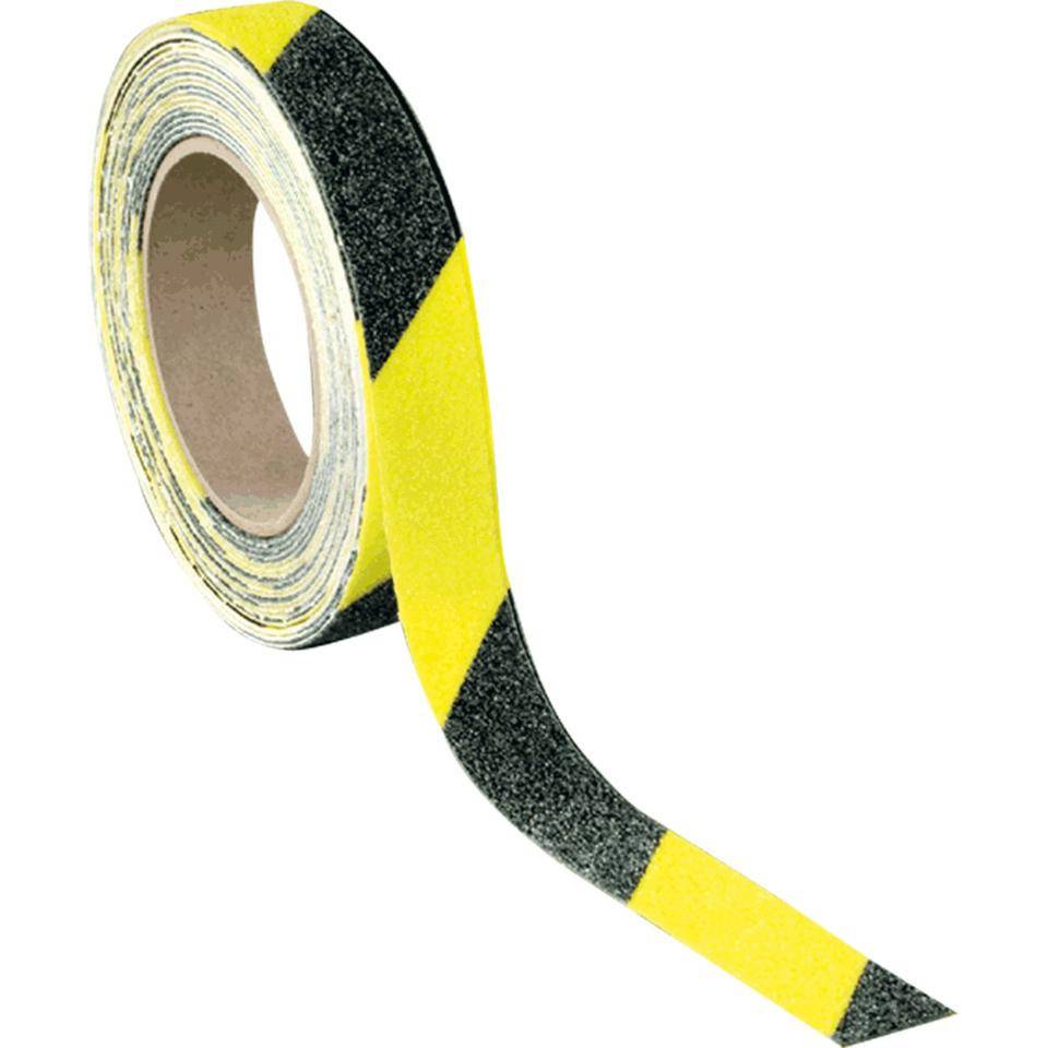 PERMALIGHT® power Antirutsch-Warnmarkierung, R10, gelb/schwarz, 25mm, 6m/Rolle, ASR A1.5