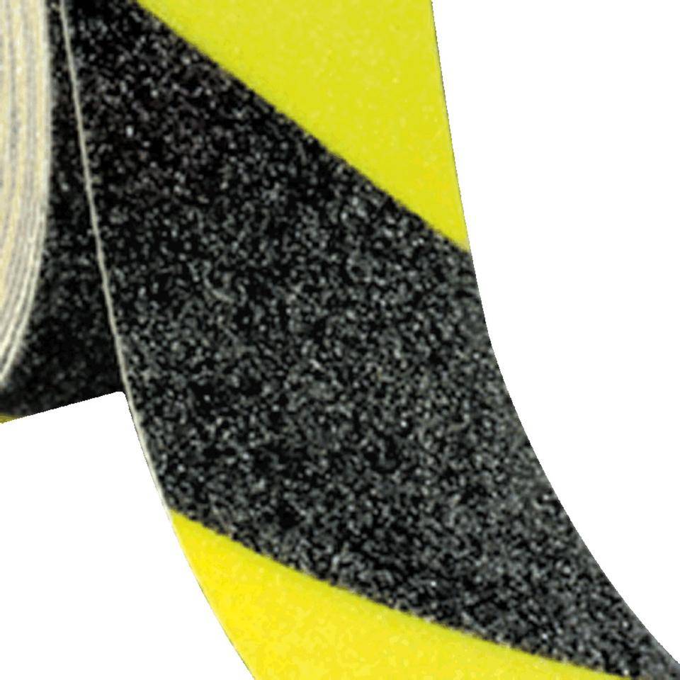 PERMALIGHT® power Trittschutz-Warnmarkierung, R13, schwarz/gelb,floureszierend, 50mm, 6m/Rolle