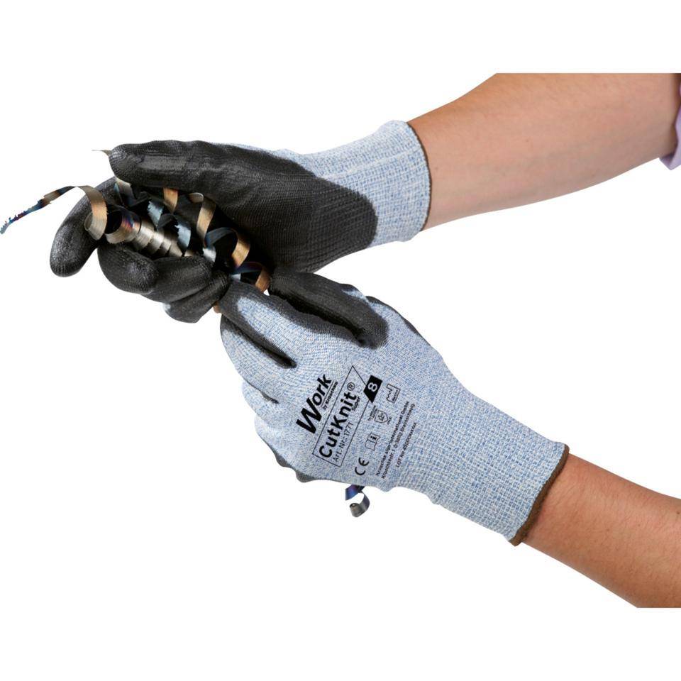 Work Schnittschutz-Handschuh CutKnit® Super, HPPE/Glasfaser, PU,Größe 7, EN 388, EN ISO 21420, Kat. II