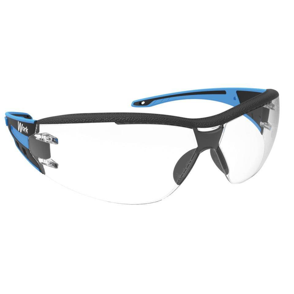 Work Schutzbrille C7 Flex, Kat.II, EN 166, schwarz/blau, Polycarbonat, kratzfest, 23g