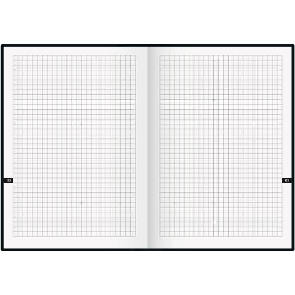 Buchkalender 725 1 Woche/2 Seiten 14,8x21cm A5 Baladek-Einband schwarz 2025