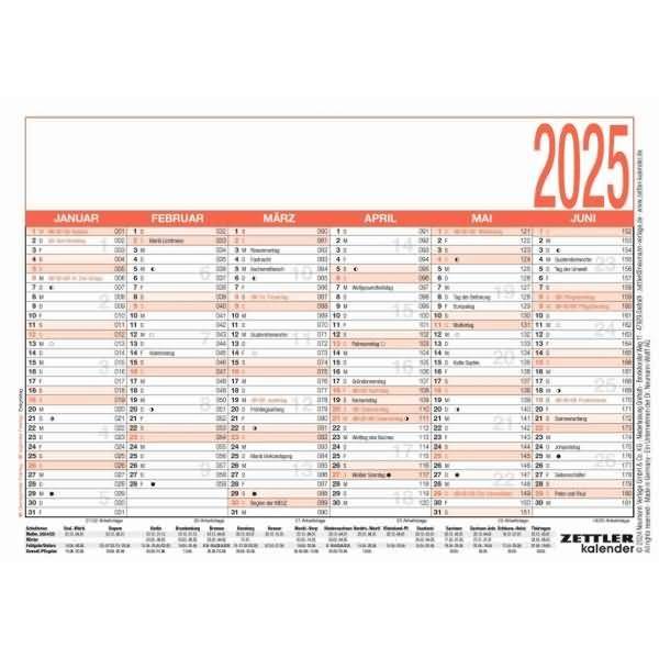 Arbeitstagekalender 900 A6 14,8x10,5cm 2025