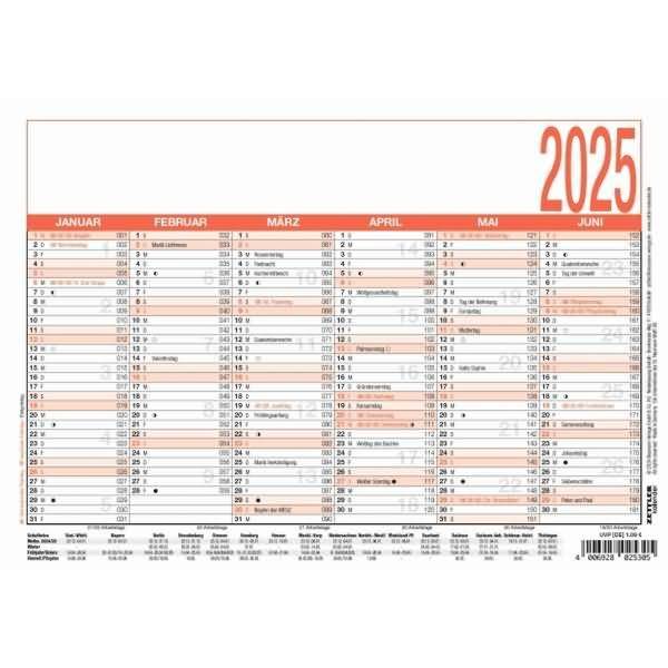 Arbeitstagekalender 904 A5 21x14,8cm 2025