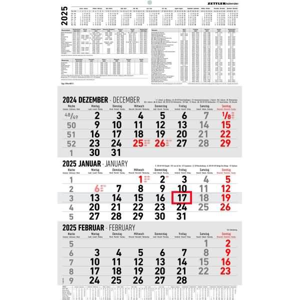 3-Monatskalender 954 30x48cm 2025