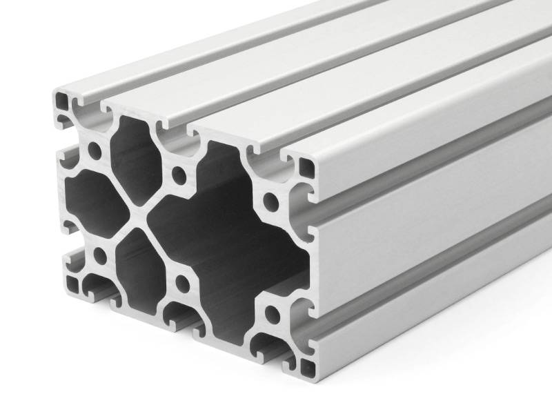 Aluminiumprofil 80x120L I-Typ Nut 8 (leicht), silber eloxiert -. Aluminium Profil 80x120 Alu Profile 80 x 120 Montage- Systemprofil. 1470mm