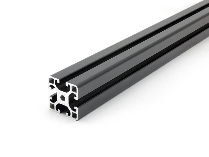 Aluminiumprofil schwarz 40x40L I-Typ Nut 8 (leicht) Alu Profil 40x40 Alu Konstruktions Montageprofi Systemprofil 40 x 40 I - Länge: 500mm