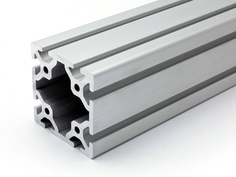 Aluminiumprofil 80x80S I-Typ Nut 8 (schwer), silber eloxiert. Aluminium Profil 80x80 Alu Profile 80 x 80 Montage- Systemprofil. 980mm