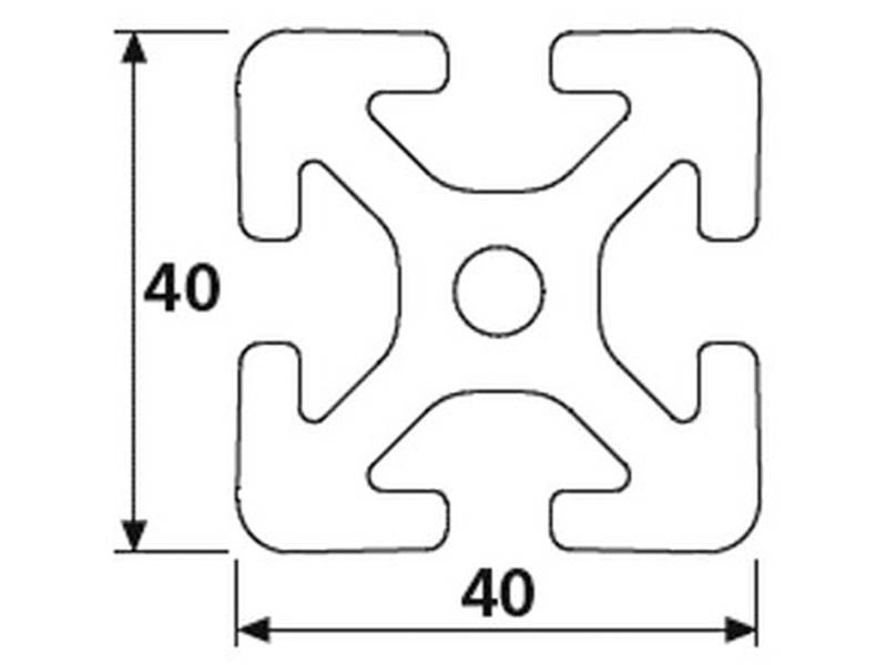 Aluminiumprofil 40x40S I-Typ Nut 8 (schwer), silber eloxier. Aluminium Profil 40x40 Alu Profile 40 x 40 Montage- Systemprofil 150mm