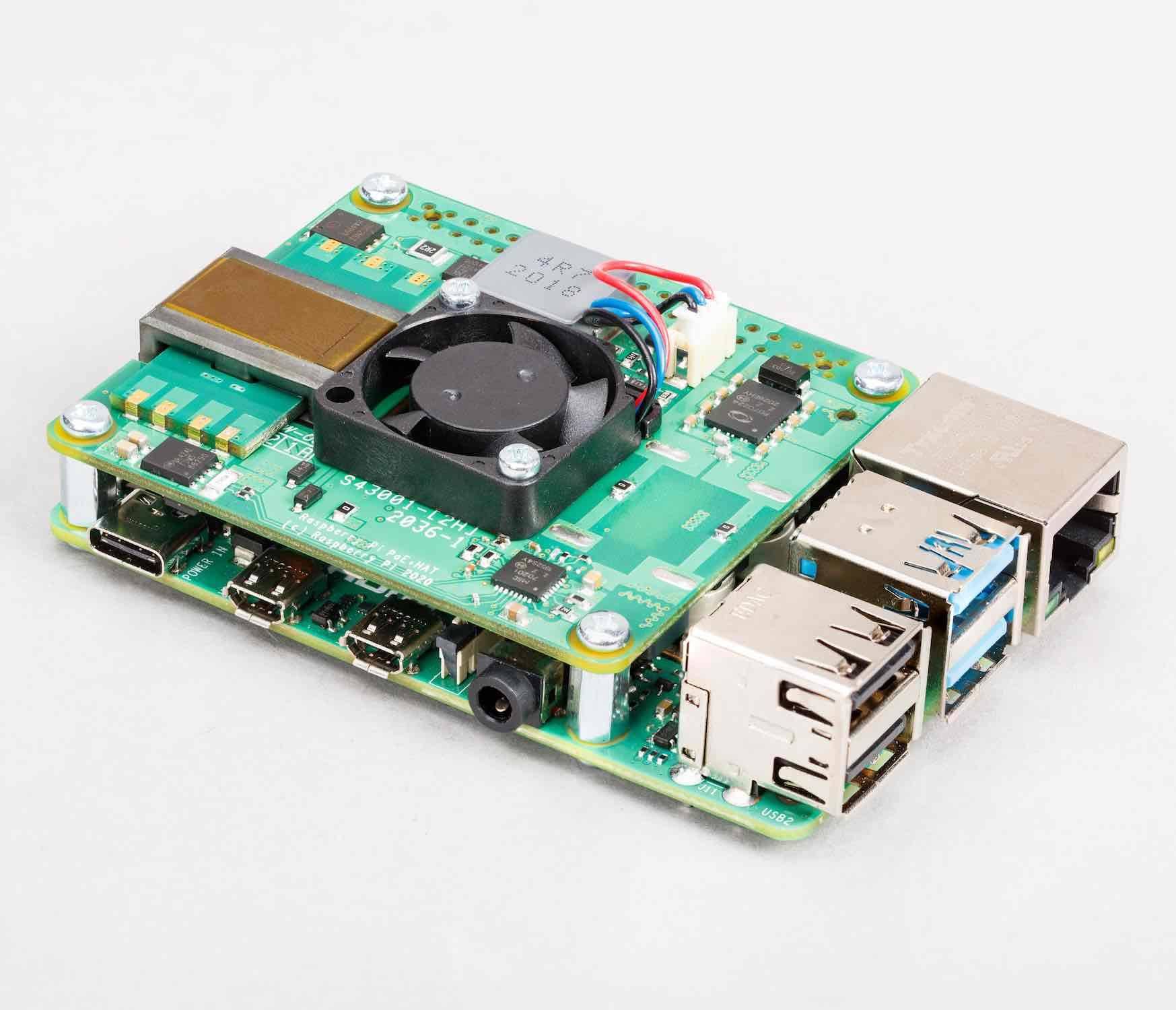Power over Ethernet (PoE+) HAT für Raspberry Pi 4 & 3B+, R2