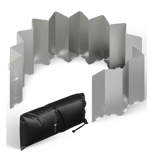 EVOCAMP Windschutz für Gaskocher, inklusive Tasche, 22 Lamellen, Spirituskocher Outdoor, Campingkocher, Grill, Camping Feuerstelle, Gaskocher EVOCAMP Windschutz für Gaskocher, inklusive Tasche, 22 Lamellen, Spirituskocher Outdoor, Campingkocher, Grill, Camping Feuerstelle, Gaskocher