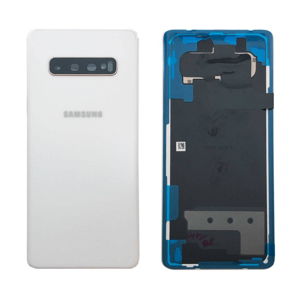 Samsung GH82-18867B Akkudeckel Deckel für Galaxy S10 Plus G975F + Klebepad Weiß Ceramic White Neu