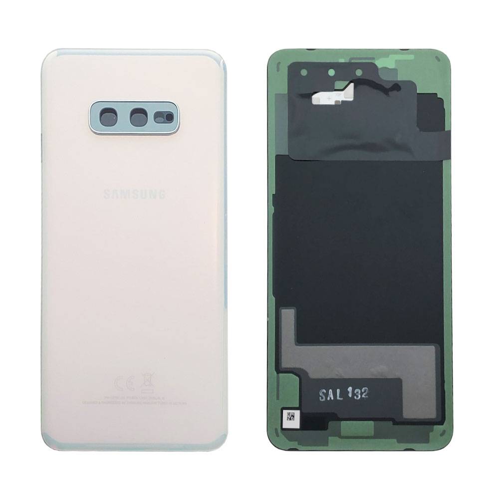 Samsung GH82-18452F Akkudeckel Deckel für Galaxy S10e G970F + Klebepad Weiß Prism White Neu