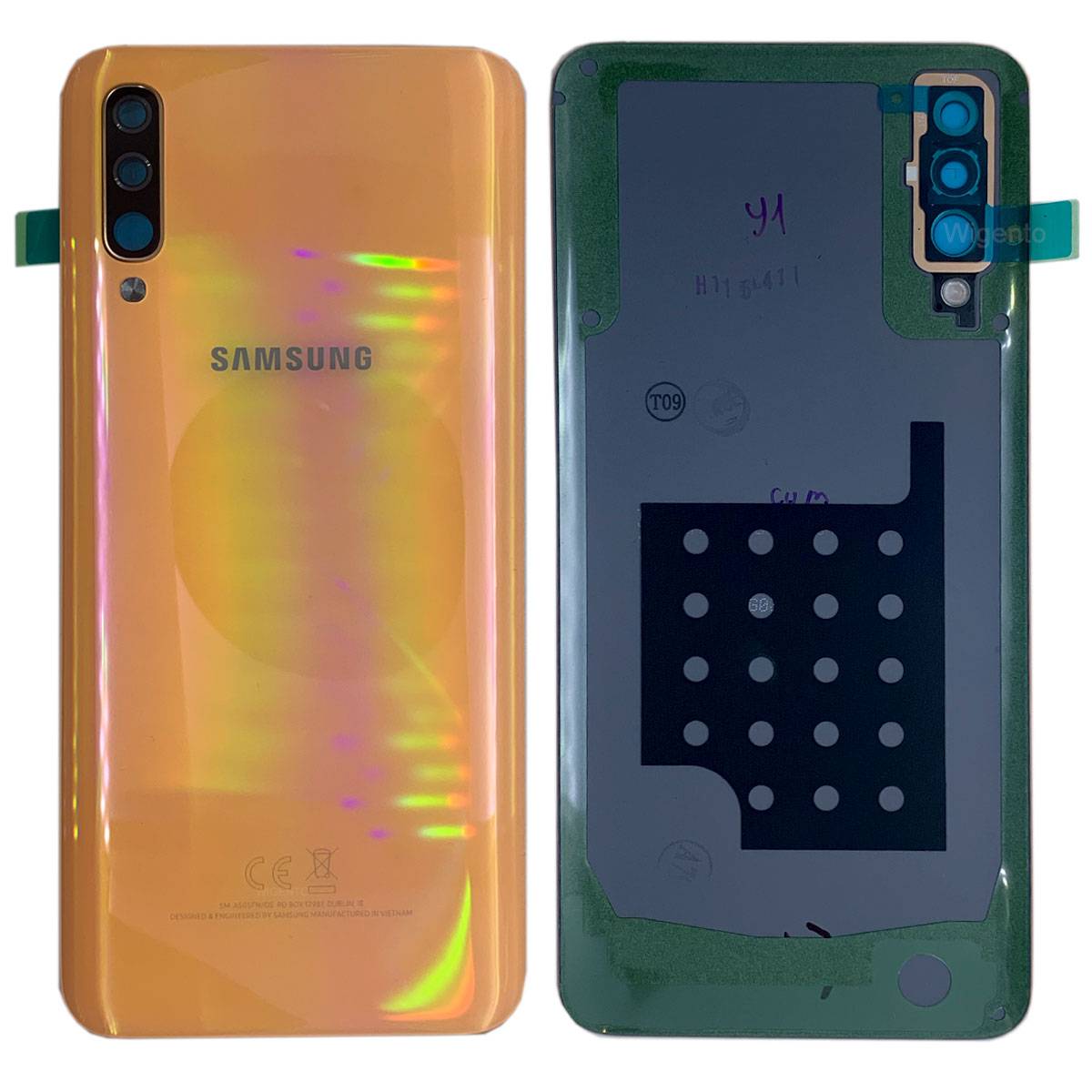 Samsung GH82-19229D Akkudeckel Deckel für Galaxy A50 A505F + Klebepad Coral Neu
