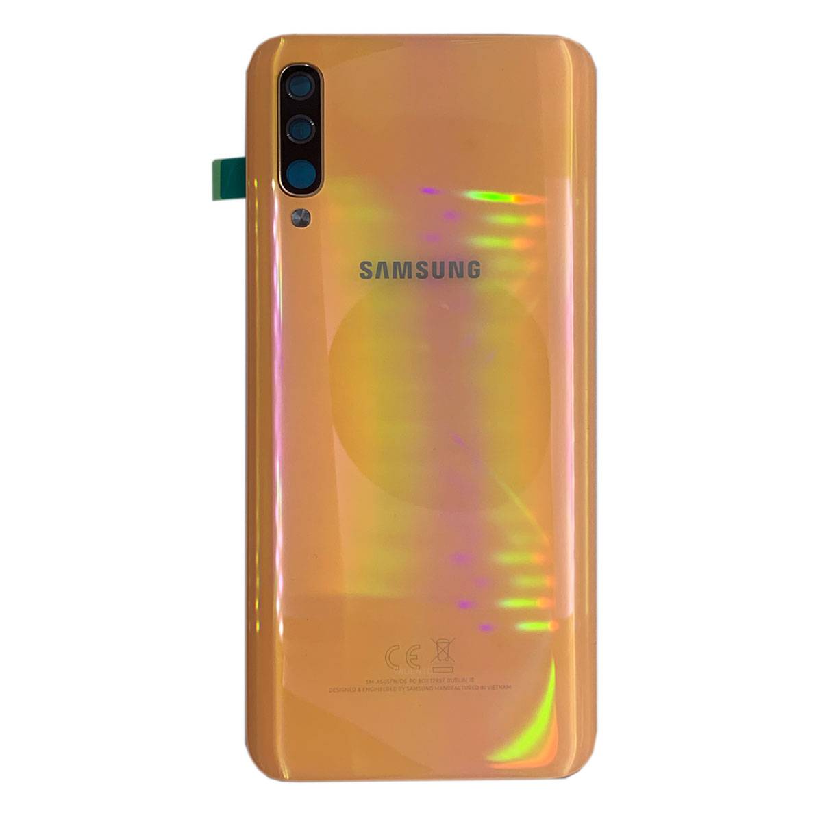 Samsung GH82-19229D Akkudeckel Deckel für Galaxy A50 A505F + Klebepad Coral Neu