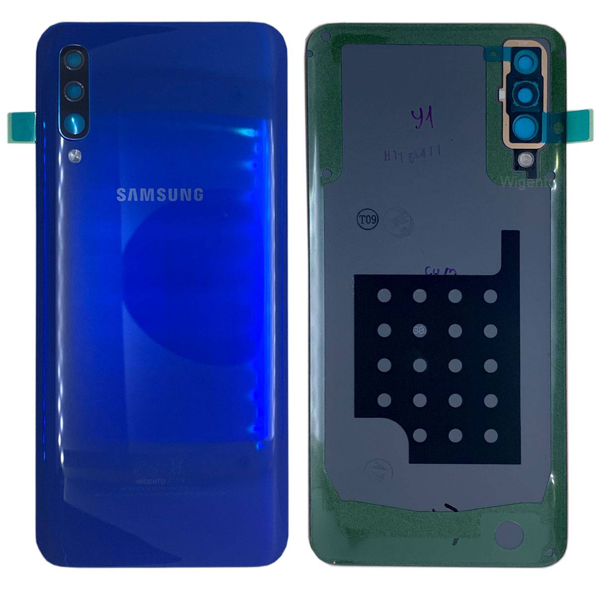 Samsung GH82-19229C Akkudeckel Deckel für Galaxy A50 A505F + Klebepad Blau Neu
