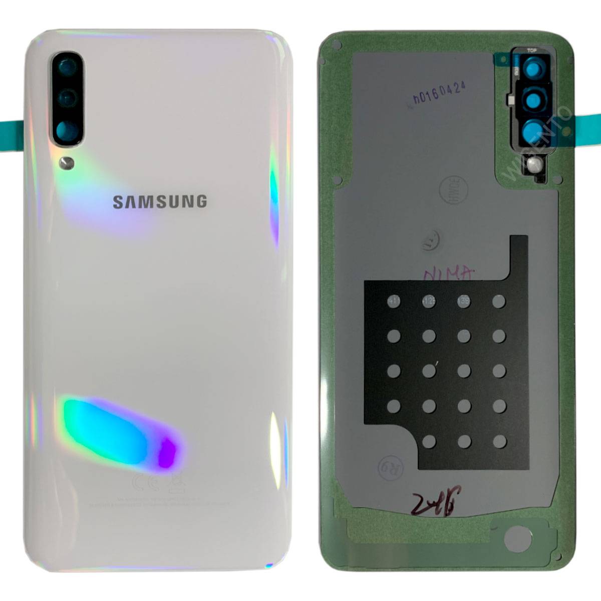 Samsung GH82-19229B Akkudeckel Deckel für Galaxy A50 A505F + Klebepad Weiß Neu