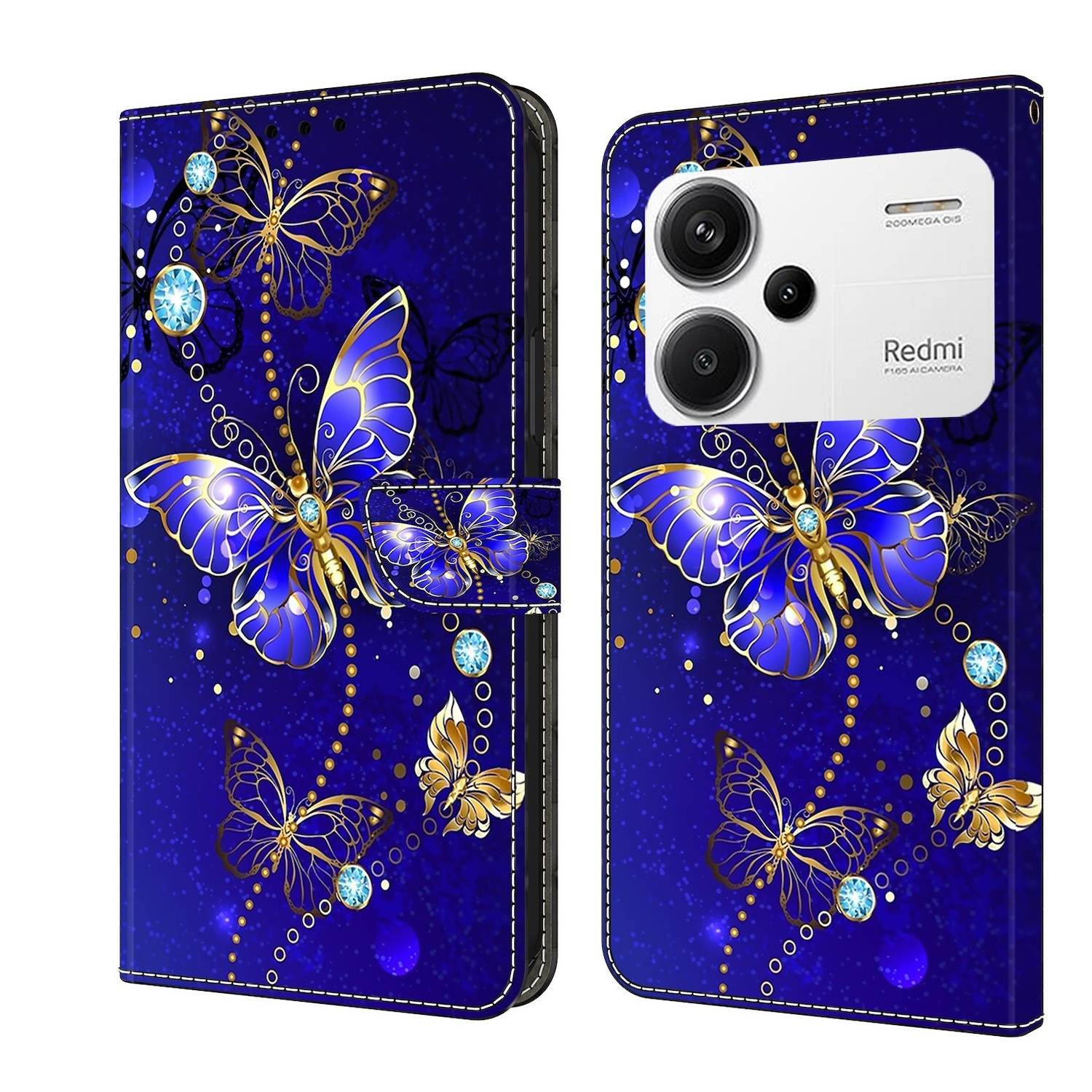 Für Xiaomi Redmi Note 13 Pro Plus Kunst-Leder Book Tasche Motiv 16