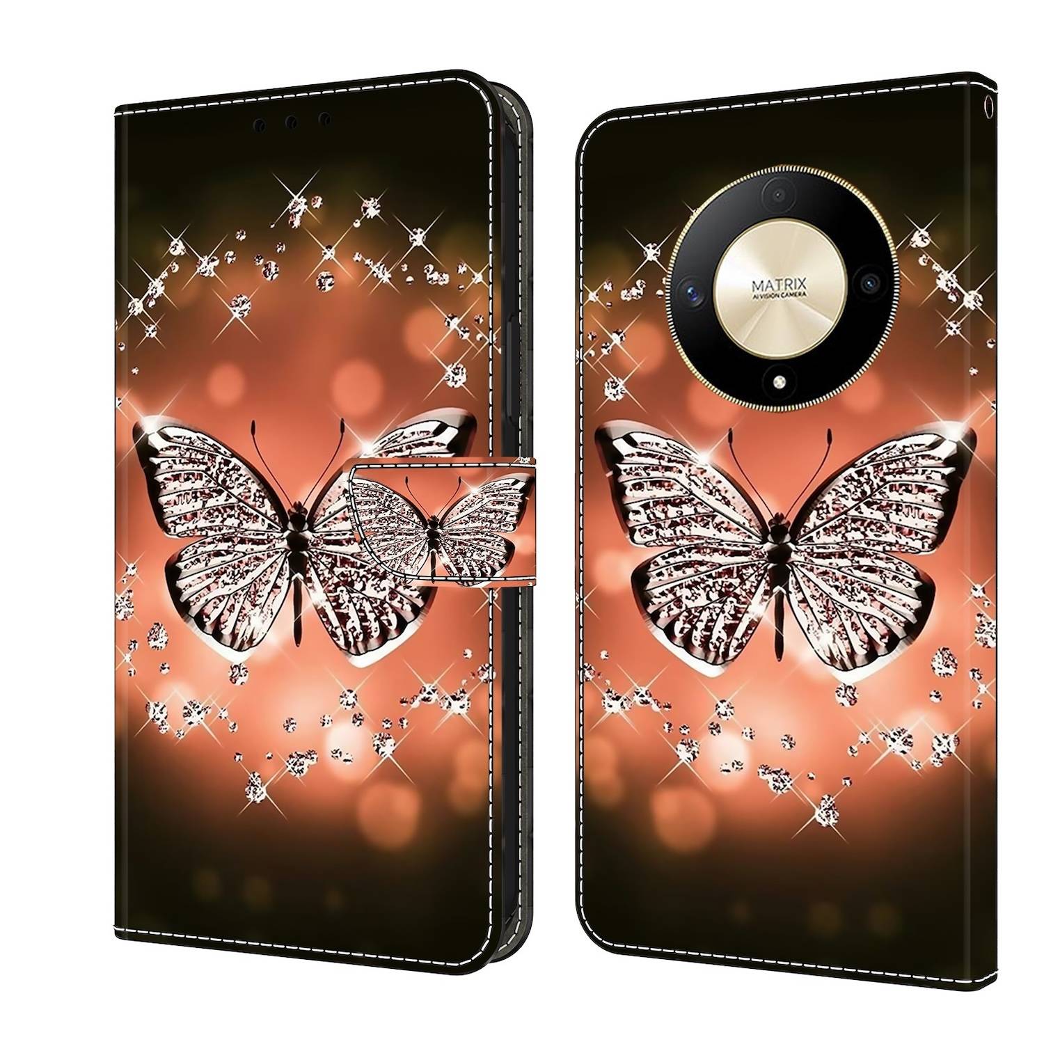 Für Honor Magic 6 Lite Kunst Leder Book Wallet Schutz Tasche Motiv 3