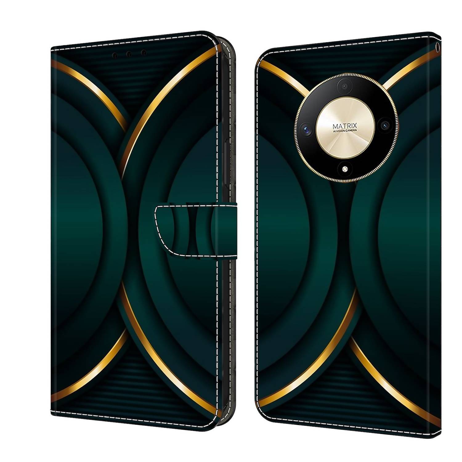 Für Honor Magic 6 Lite Kunst Leder Book Wallet Schutz Tasche Motiv 4