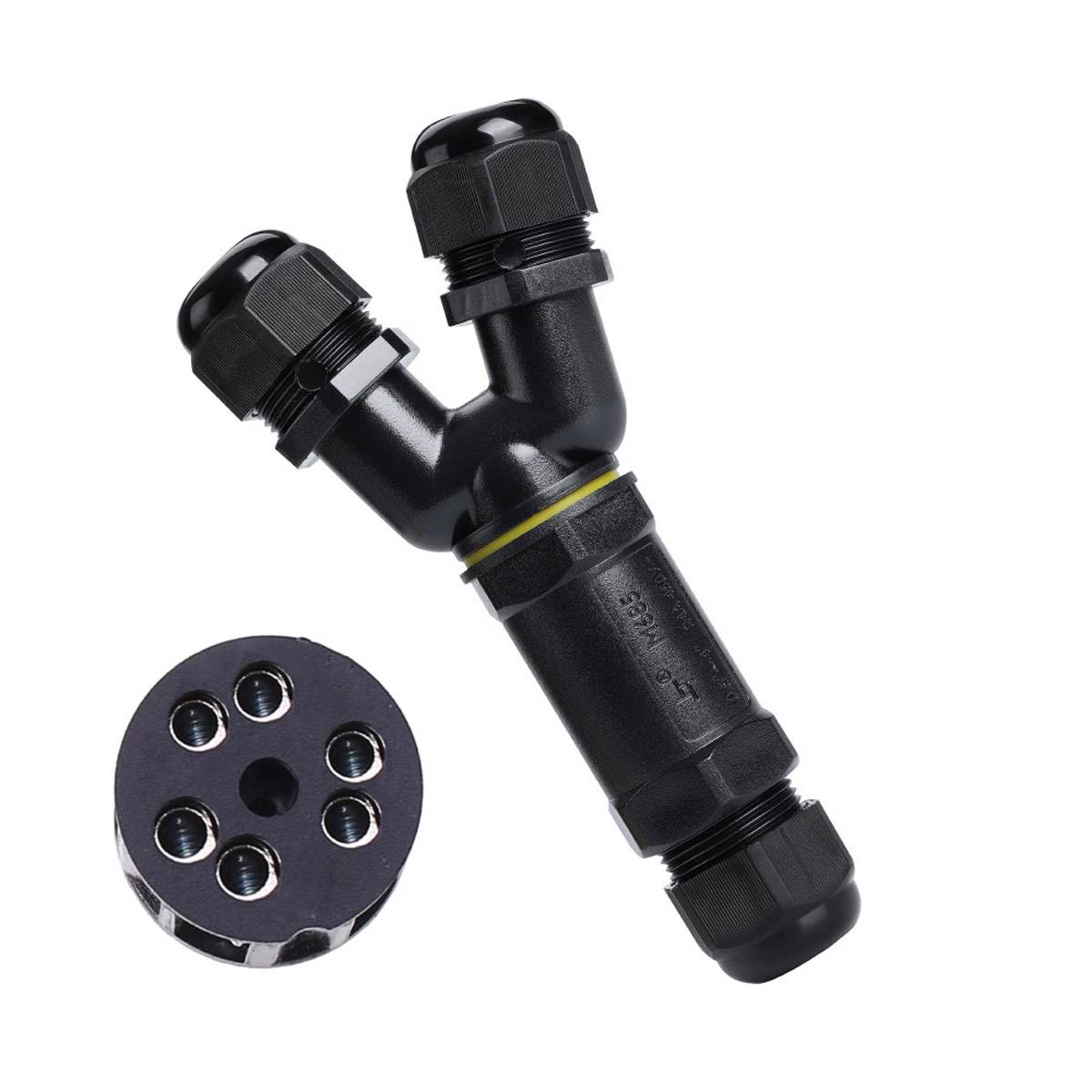Kabelmuffe Abzweigdose Kabelverbinder IP68 Wasserdicht Erdkabel 2x3 Pin Y-Muffe