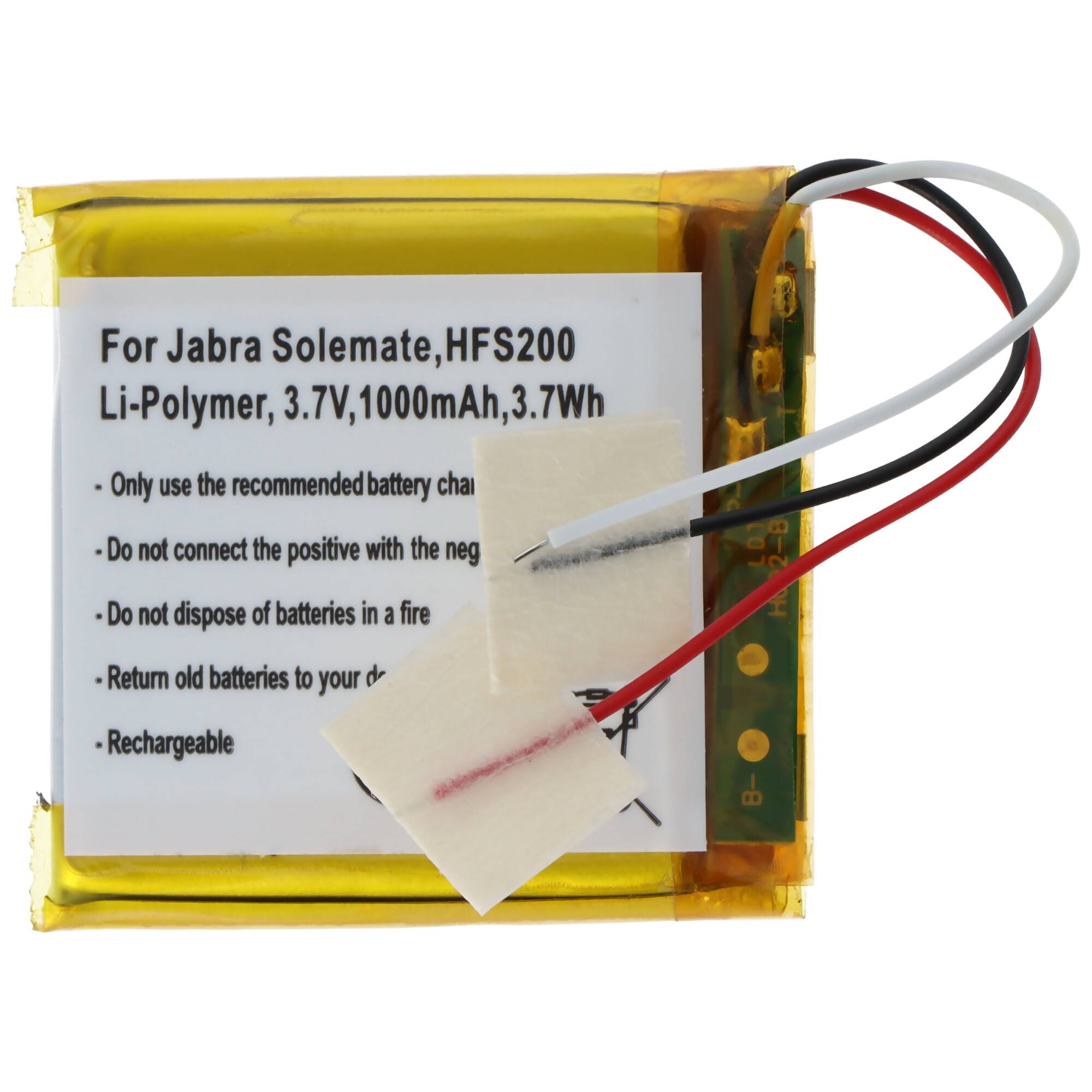 Akku passend für Jabra Solemate, HFS200, Li-Polymer, 3,7V, 1000mAh, 3,7Wh