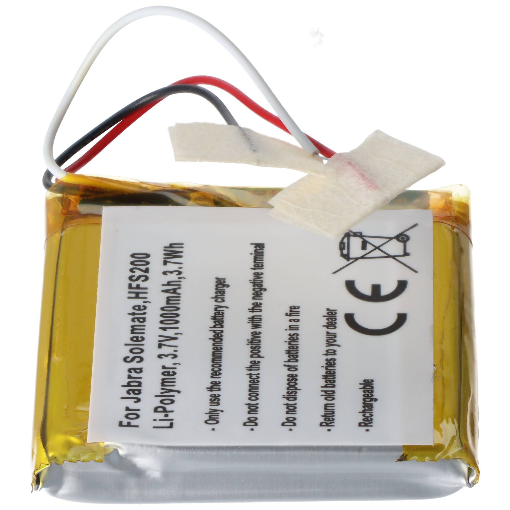 Akku passend für Jabra Solemate, HFS200, Li-Polymer, 3,7V, 1000mAh, 3,7Wh