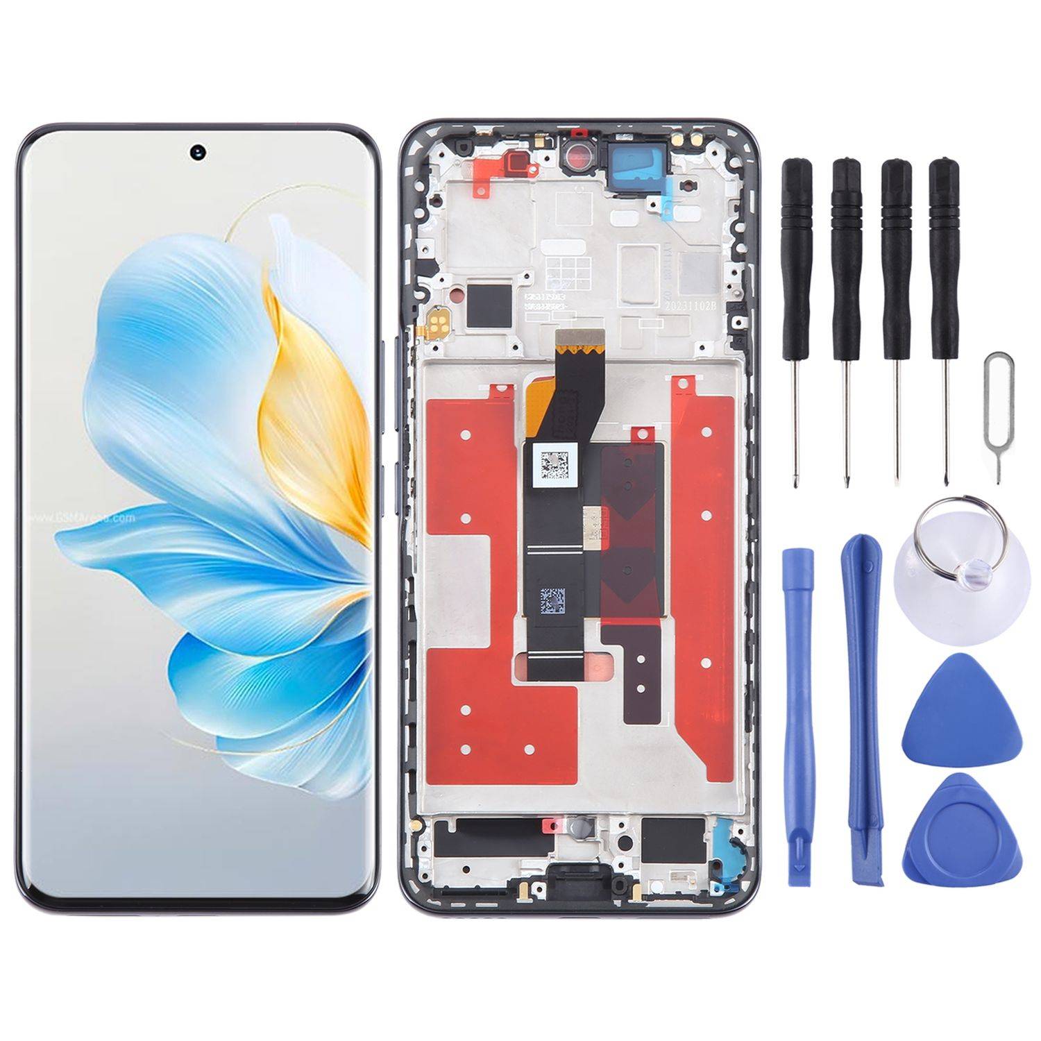 Für Honor 100 Display Full LCD mit Rahmen Einheit Touch Ersatzteil Reparatur Schwarz