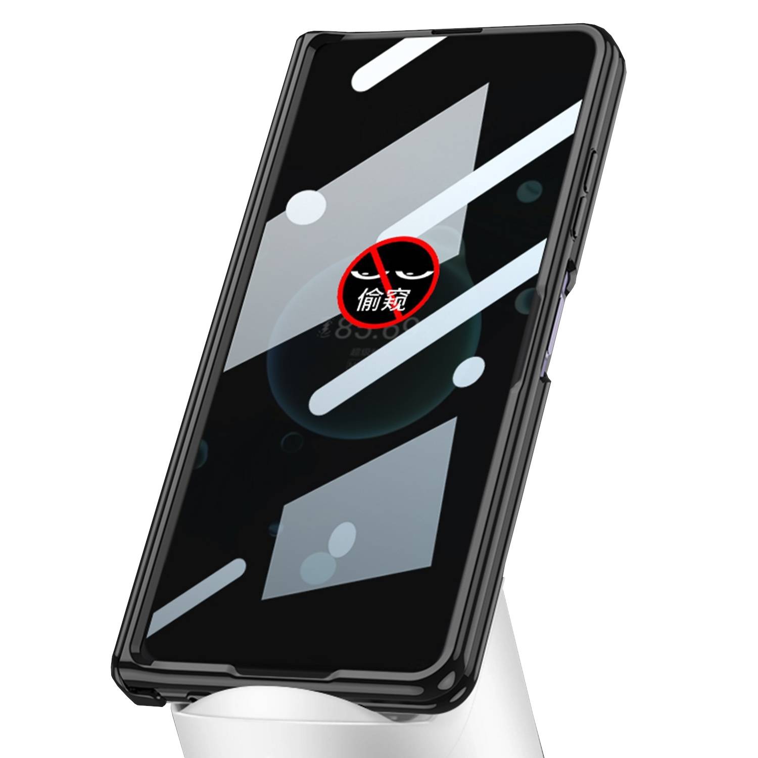 Für Honor Magic V2 GKK Magnetic Folding Phantom Privacy Hülle Schwarz