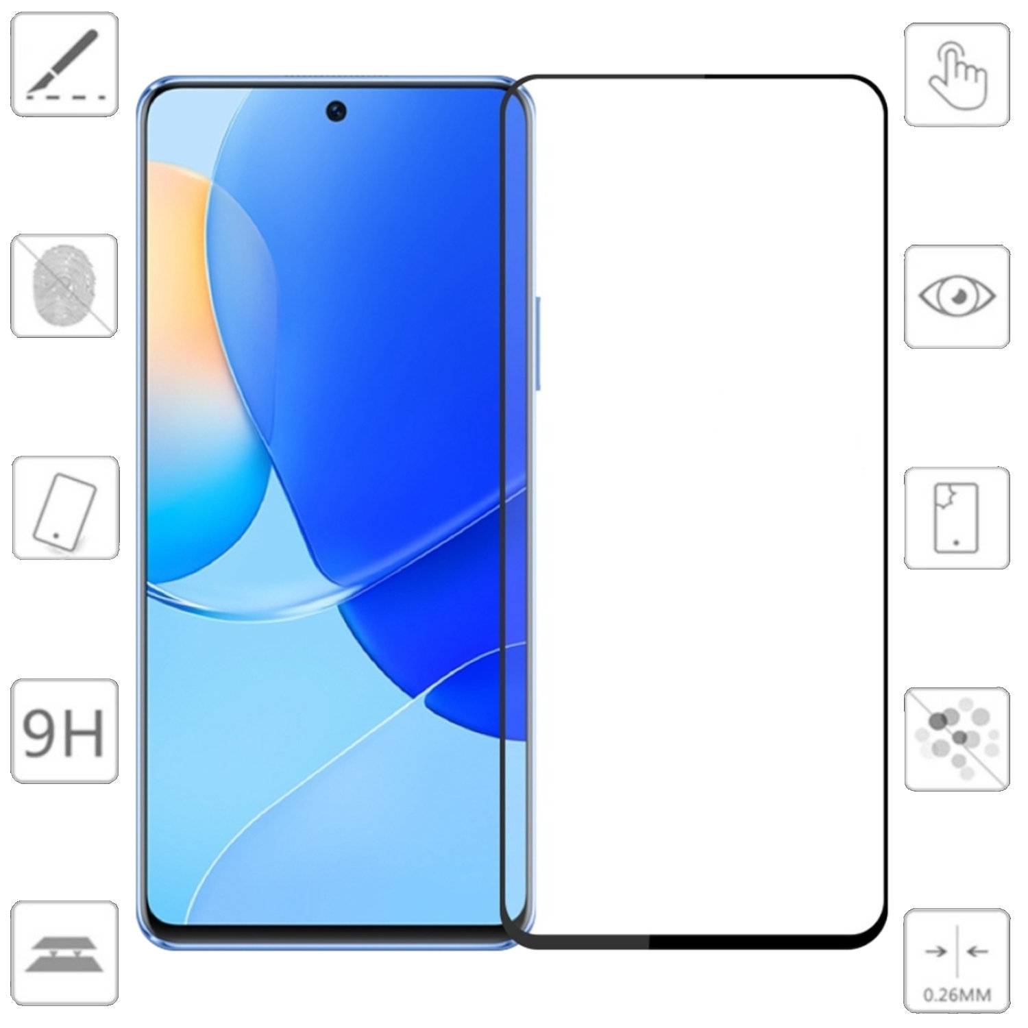 Für Xiaomi Poco M6 Pro 4G 3D Premium 0,3mm Schutz H9 Hart Glas Schwarz
