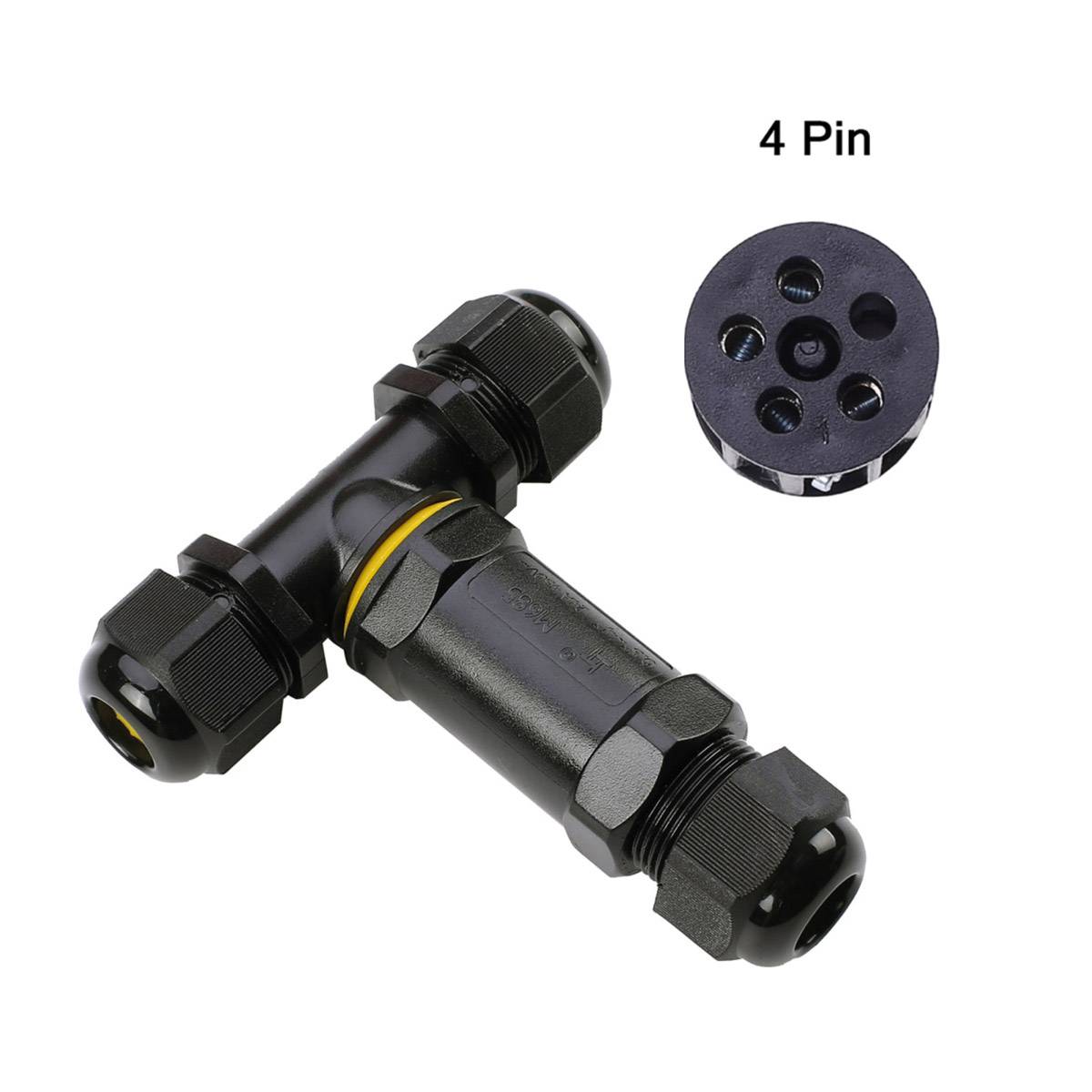 Kabelmuffe Abzweigdose Kabelverbinder Kabeldose Kabelbox T-Form IP68 Wasserdicht Indoor & Outdoor Erdkabel 4 Pin