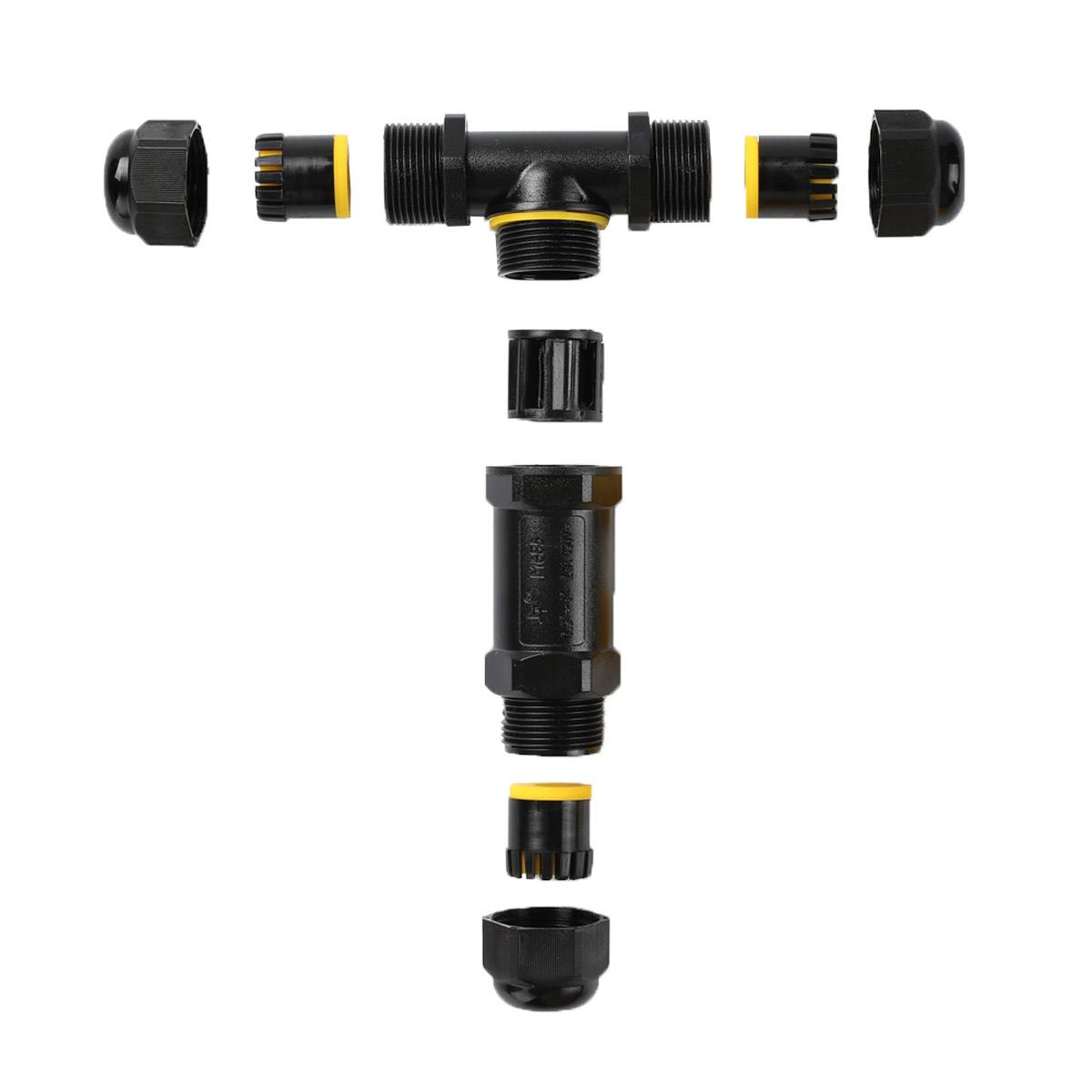 Kabelmuffe Abzweigdose Kabelverbinder Kabeldose Kabelbox T-Form IP68 Wasserdicht Indoor & Outdoor Erdkabel 4 Pin