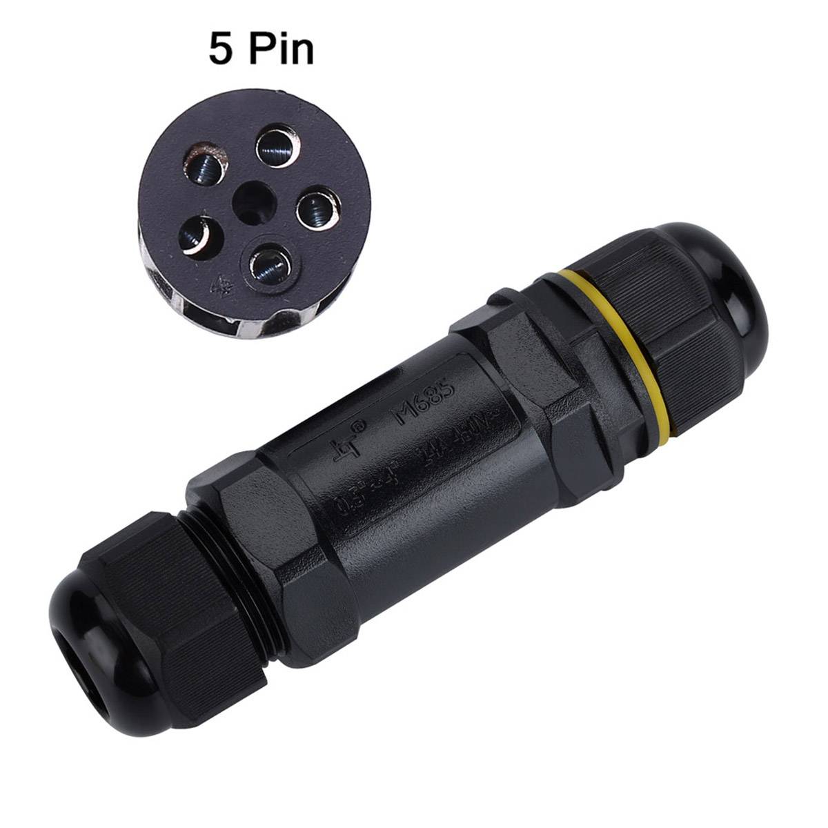 Kabelmuffe Abzweigdose Kabelverbinder Kabeldose Kabelbox IP68 Wasserdicht Indoor & Outdoor Erdkabel 5 Pin Schraubbar