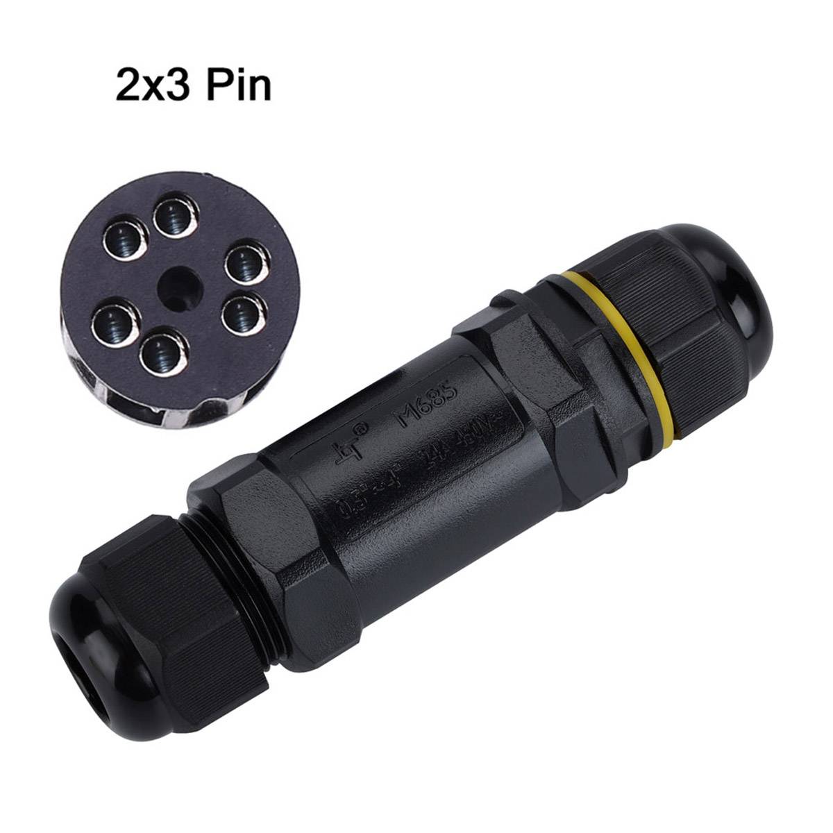 Kabelmuffe Abzweigdose Kabelverbinder Kabeldose Kabelbox IP68 Wasserdicht Indoor & Outdoor Erdkabel 2x3 Pin Schraubbar