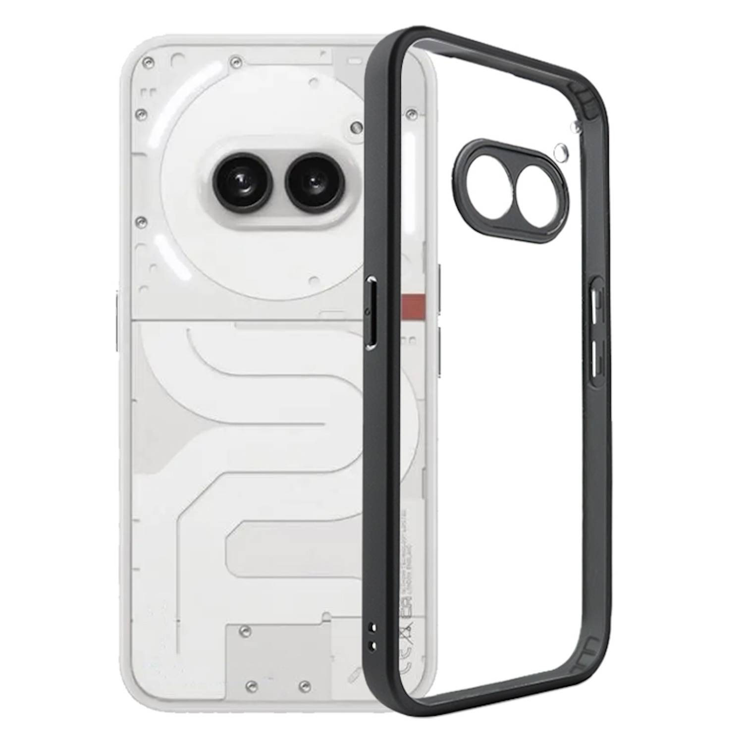 Für Nothing Phone 2a / Plus Frosted TPU + Transparent PC Hülle Schwarz
