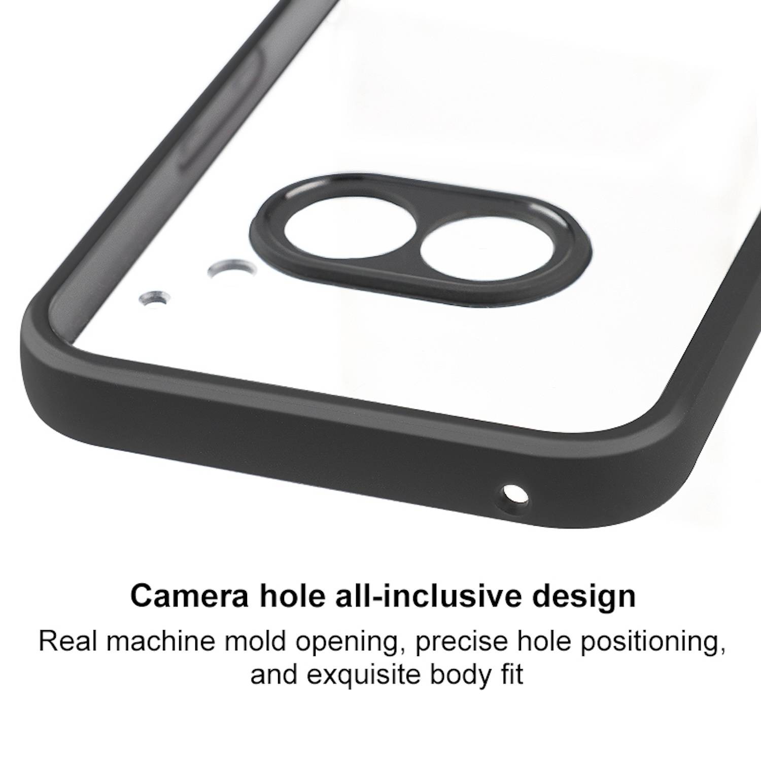 Für Nothing Phone 2a / Plus Frosted TPU + Transparent PC Hülle Schwarz