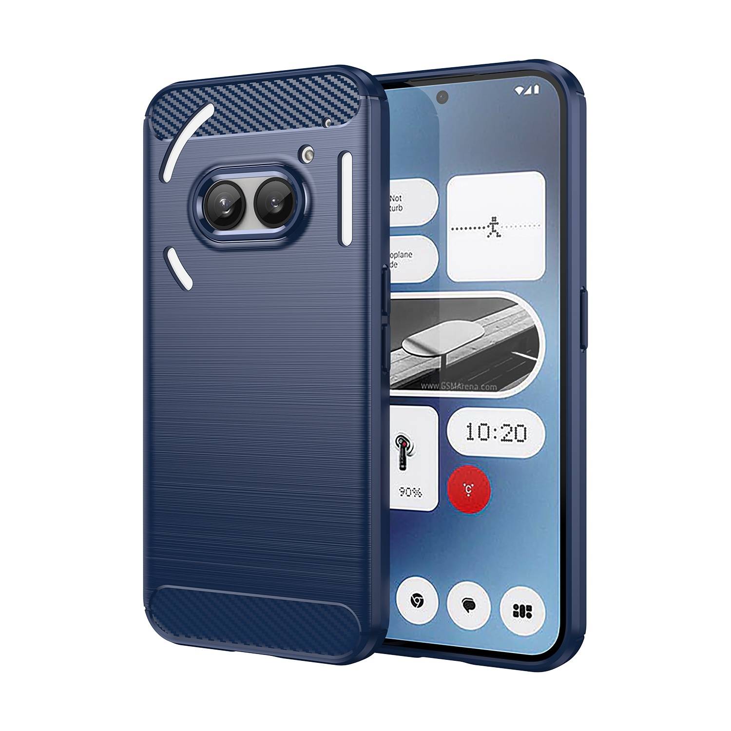 Für Nothing Phone 2a / Plus Schock Carbon Textur TPU Handy Hülle Blau