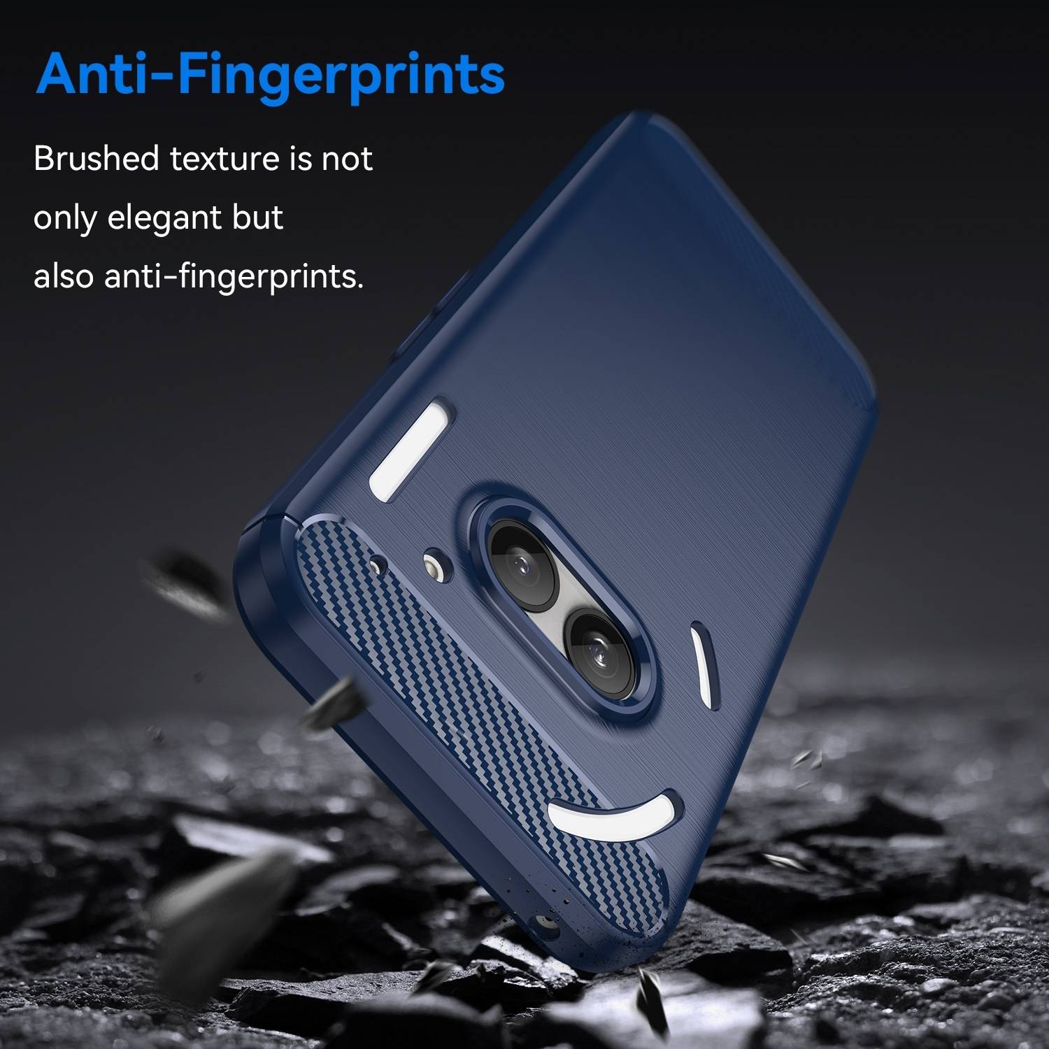 Für Nothing Phone 2a / Plus Schock Carbon Textur TPU Handy Hülle Blau