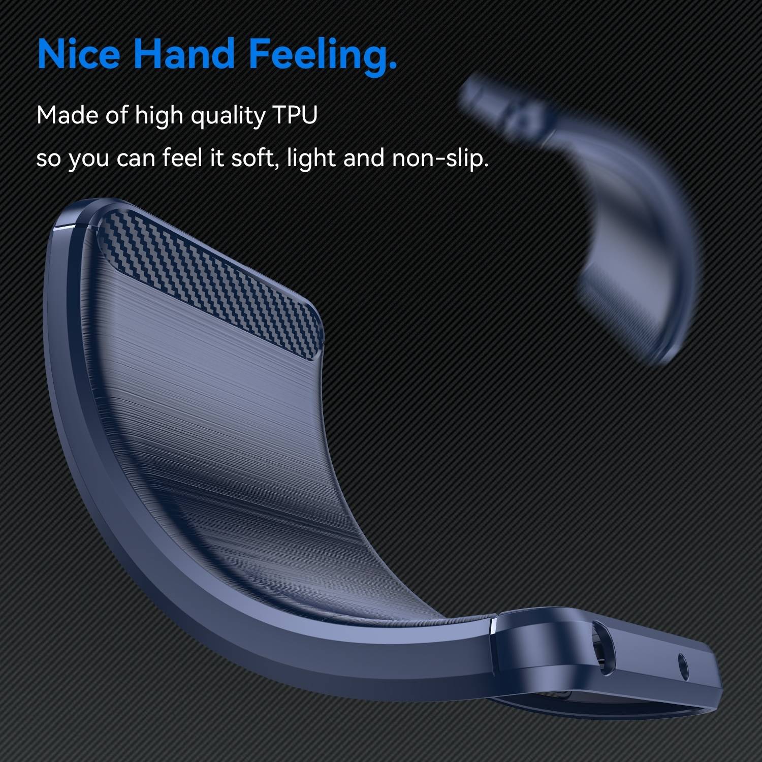 Für Nothing Phone 2a / Plus Schock Carbon Textur TPU Handy Hülle Blau