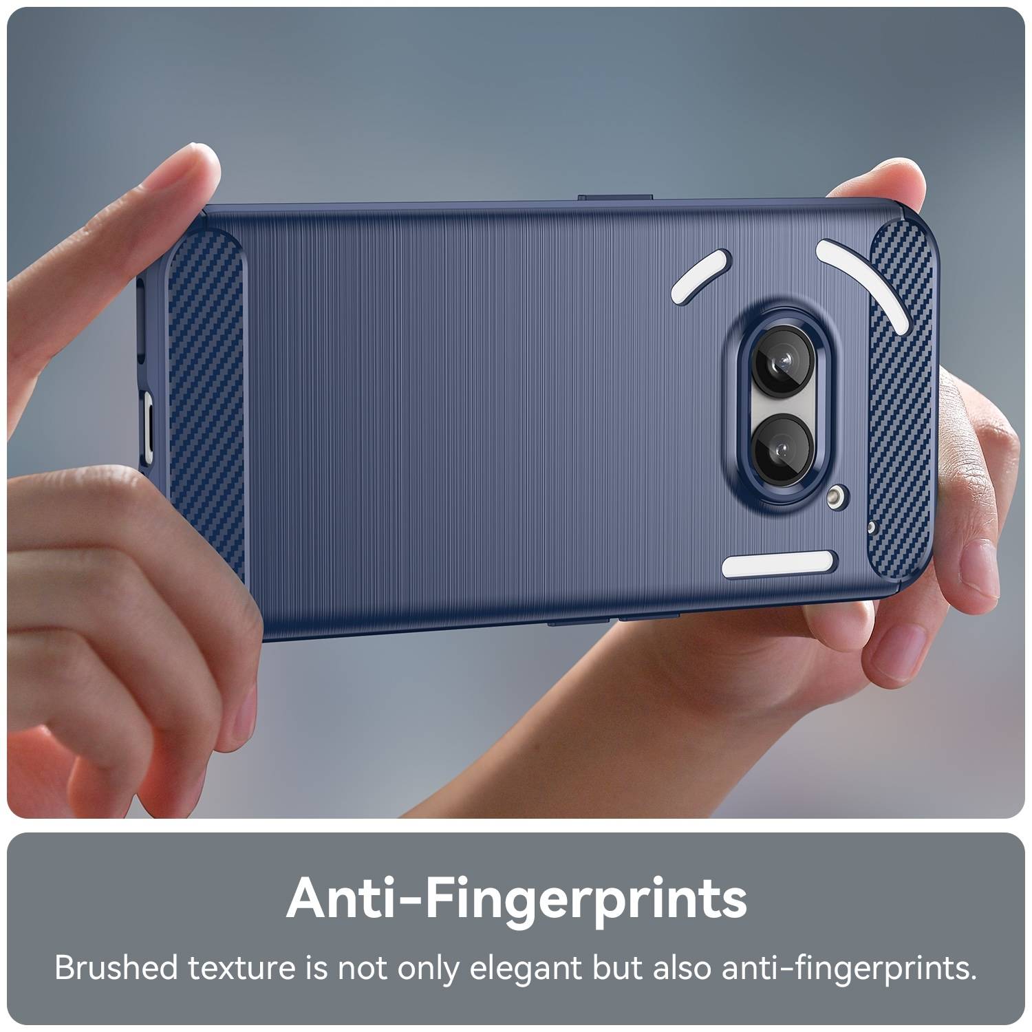 Für Nothing Phone 2a / Plus Schock Carbon Textur TPU Handy Hülle Blau