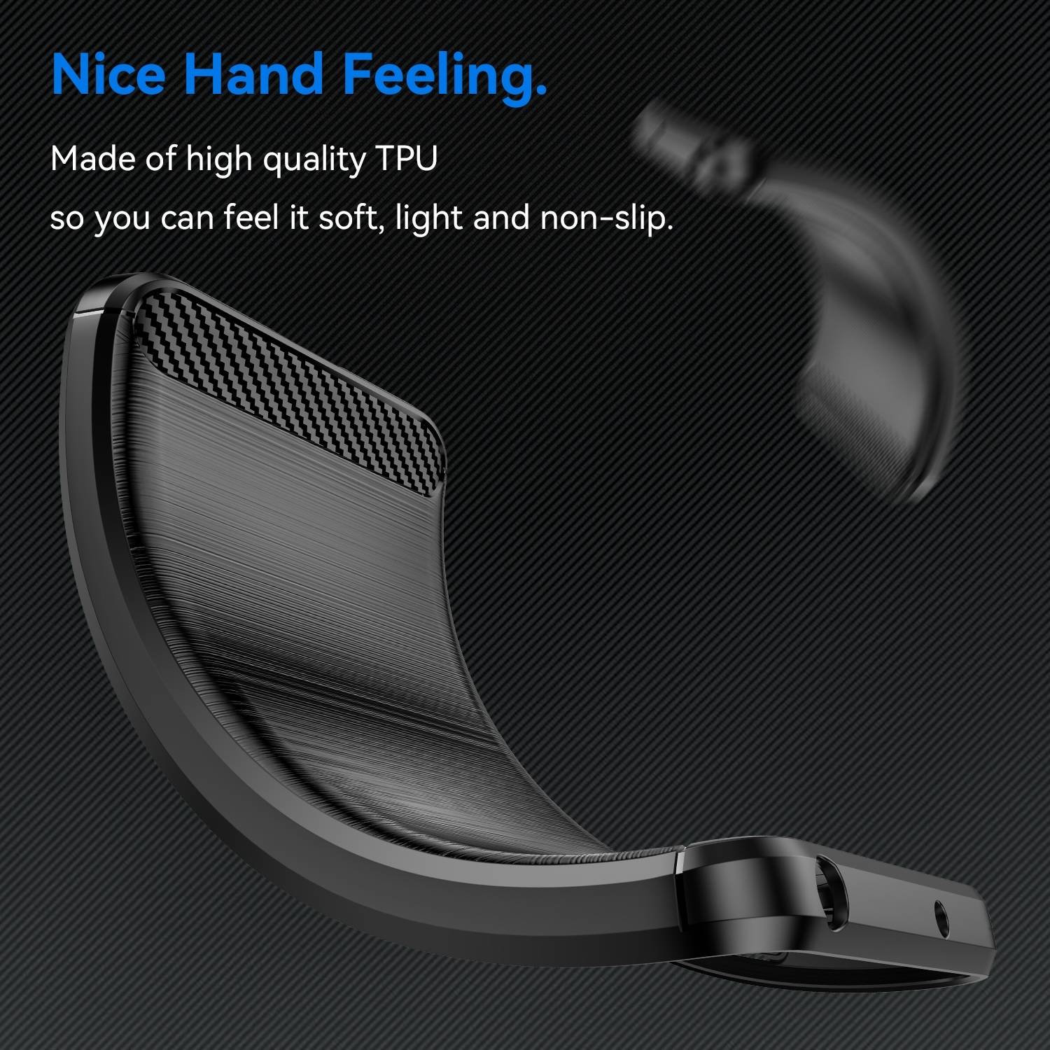 Für Motorola Moto G85 5G Carbon Brushed Design Textur TPU Handy Hülle Schwarz