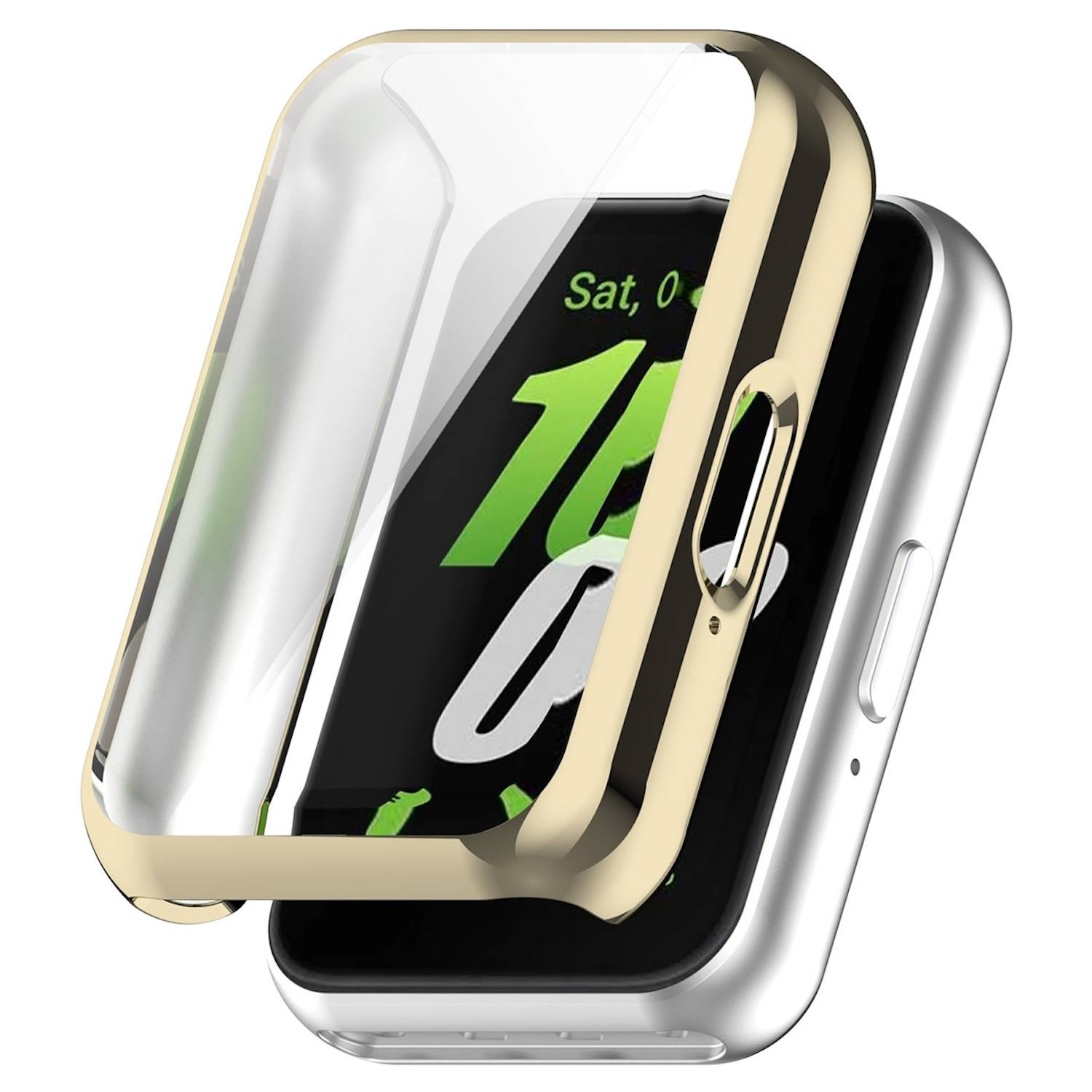 Für Samsung Galaxy Fit 3 Full Cover TPU Electroplated Watch Schutz Hülle Gold
