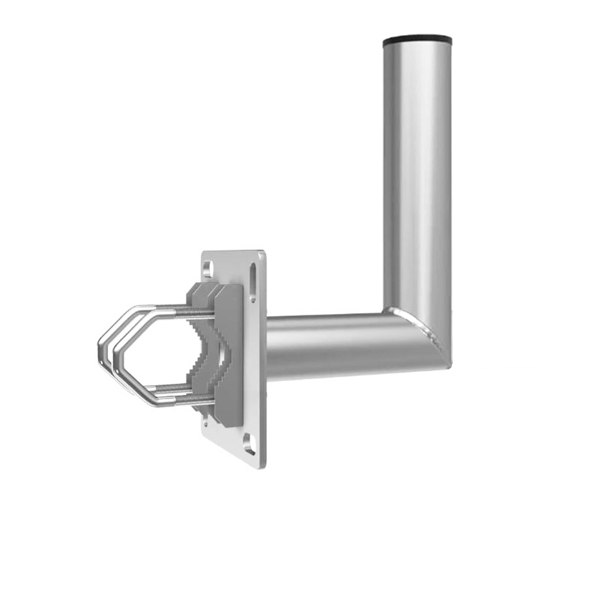 PremiumX 15cm Balkon-Ausleger Aluminium Geländer Balkon-Halterung für Satelliten-Schüssel SAT-Antenne Wand-Halter mit Schellen