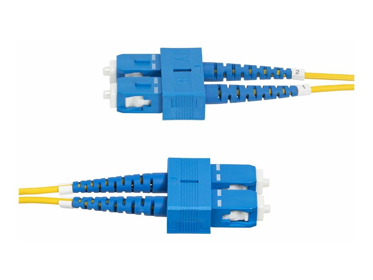 StarTech.com 3m (9.8ft) SC to SC (UPC) OS2 Single Mode Duplex Fiber Optic Cable, 9/125µm, Laser Optimized, 40G/100G Zipc