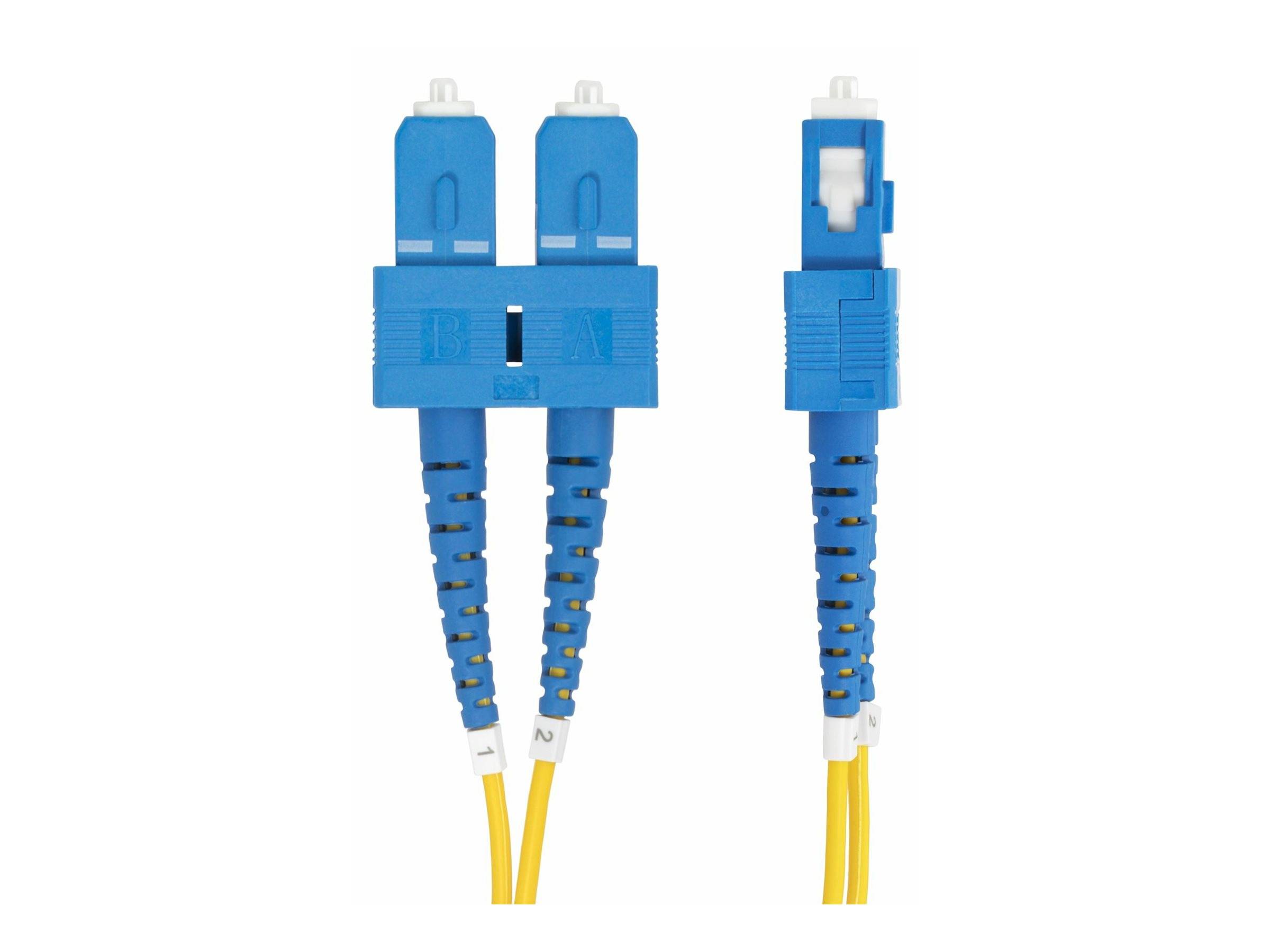 StarTech.com 3m (9.8ft) SC to SC (UPC) OS2 Single Mode Duplex Fiber Optic Cable, 9/125µm, Laser Optimized, 40G/100G Zipc