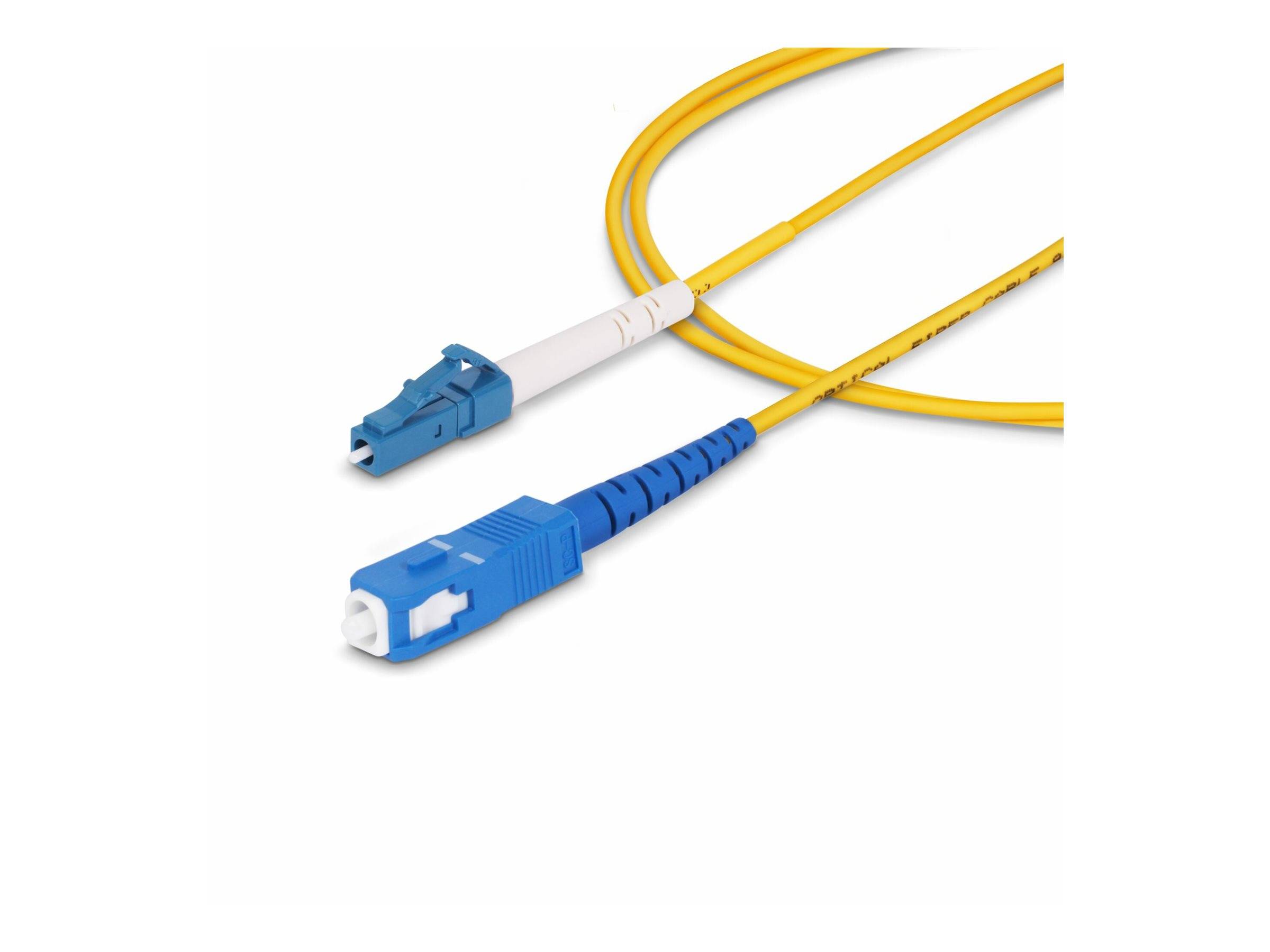 StarTech.com 2m (6.6ft) LC to SC (UPC) OS2 Single Mode Simplex Fiber Optic Cable, 9/125µm, Laser Optimized, 40G/100G, Be